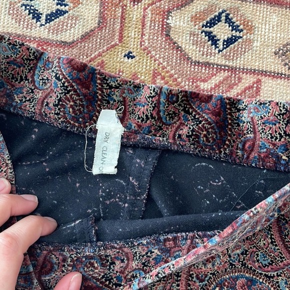 Vintage velvet pattern a-line skirt size 4 - Picture 3 of 5